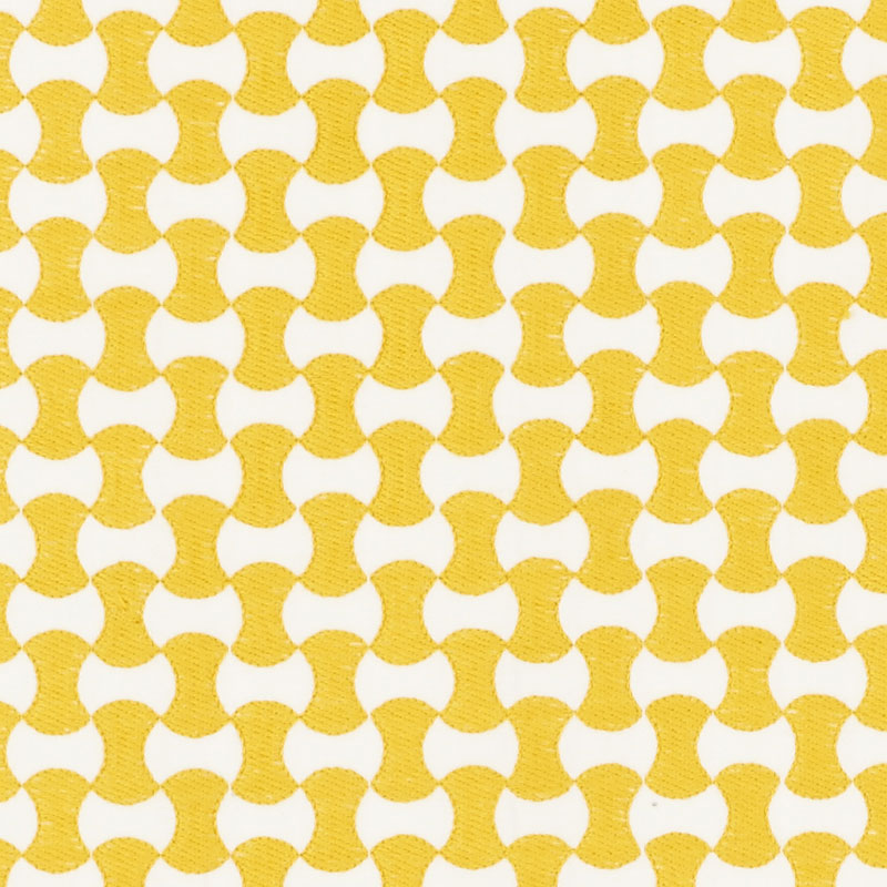 Schumacher Nolita Embroidery Yellow Fabric 70377