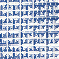 Schumacher Chinois Fret Blue/White Fabric 70561