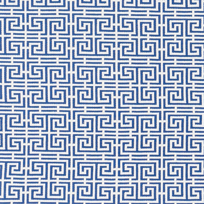 Schumacher Chinois Fret Blue/White Fabric Sample 70561
