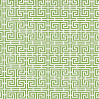 Schumacher Chinois Fret Green/White Fabric 70562