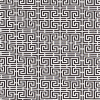 Schumacher Chinois Fret Black/White Fabric 70565