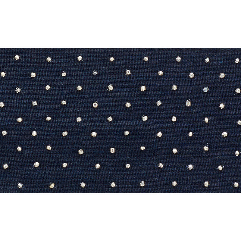 Schumacher Northern Lights Beaded Tape Navy Trim Sample 70621
