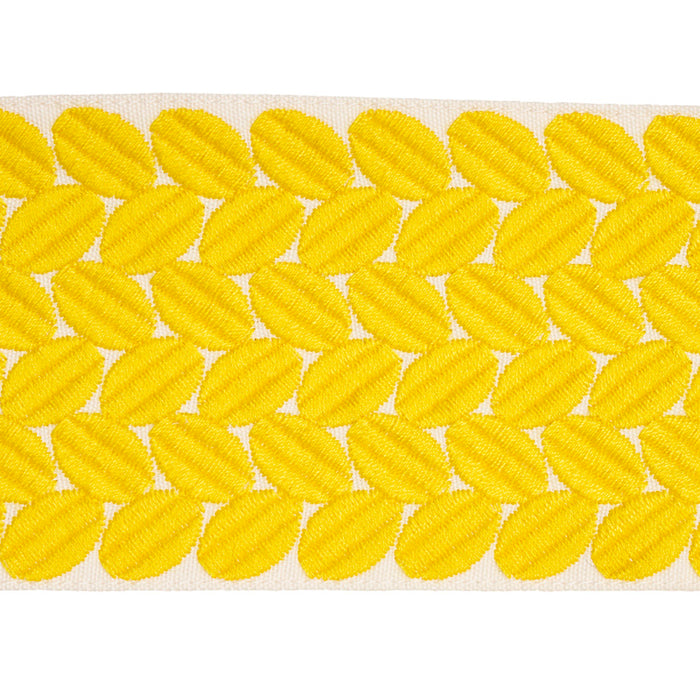 Schumacher Berkeley Tape Wide Yellow Trim Sample 70659