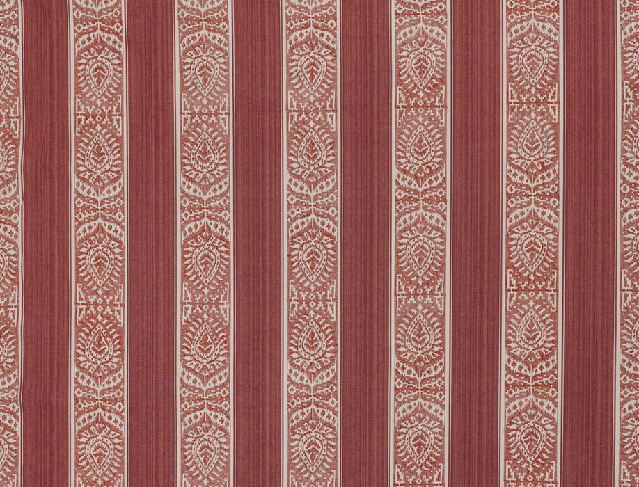 Jim Thompson Mae Ping Stripe Red Earth Fabric Sample JT013807002