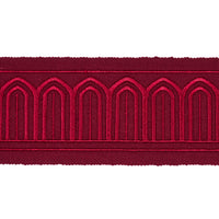 Schumacher Arches Embroidered Tape Medium Red Trim 70769
