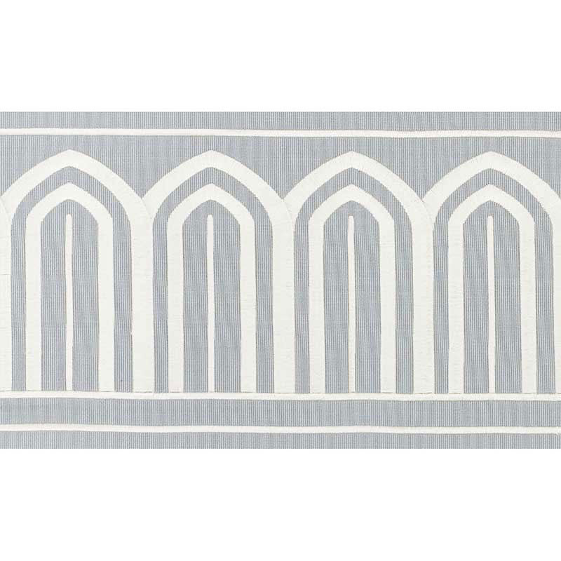 Schumacher Arches Embroidered Tape Wide Sky Trim Sample 70773