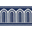 Schumacher Arches Embroidered Tape Wide Marine Trim 70775
