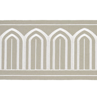 Schumacher Arches Embroidered Tape Wide Taupe Trim 70776