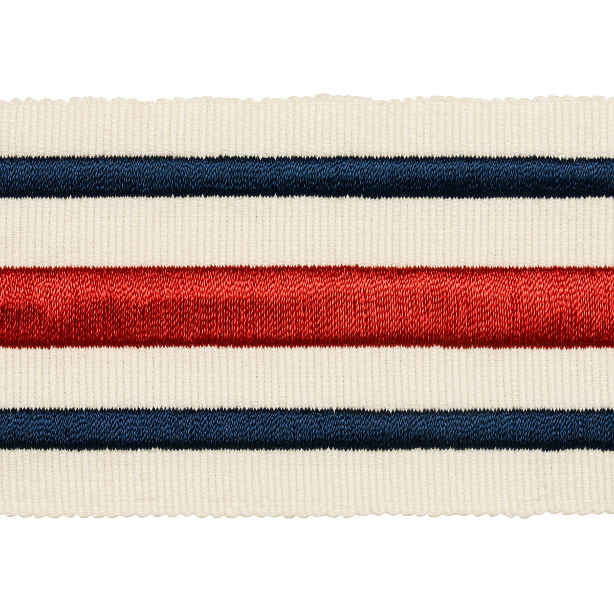 Schumacher Military Stripe  Tape Red & Navy Trim 70782