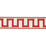 Schumacher Greek Key Embroidered Tape Red Trim 70794