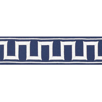 Schumacher Greek Key Embroidered Tape Marine Trim 70797