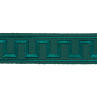 Schumacher Greek Key Embroidered Tape Emerald Trim 70804
