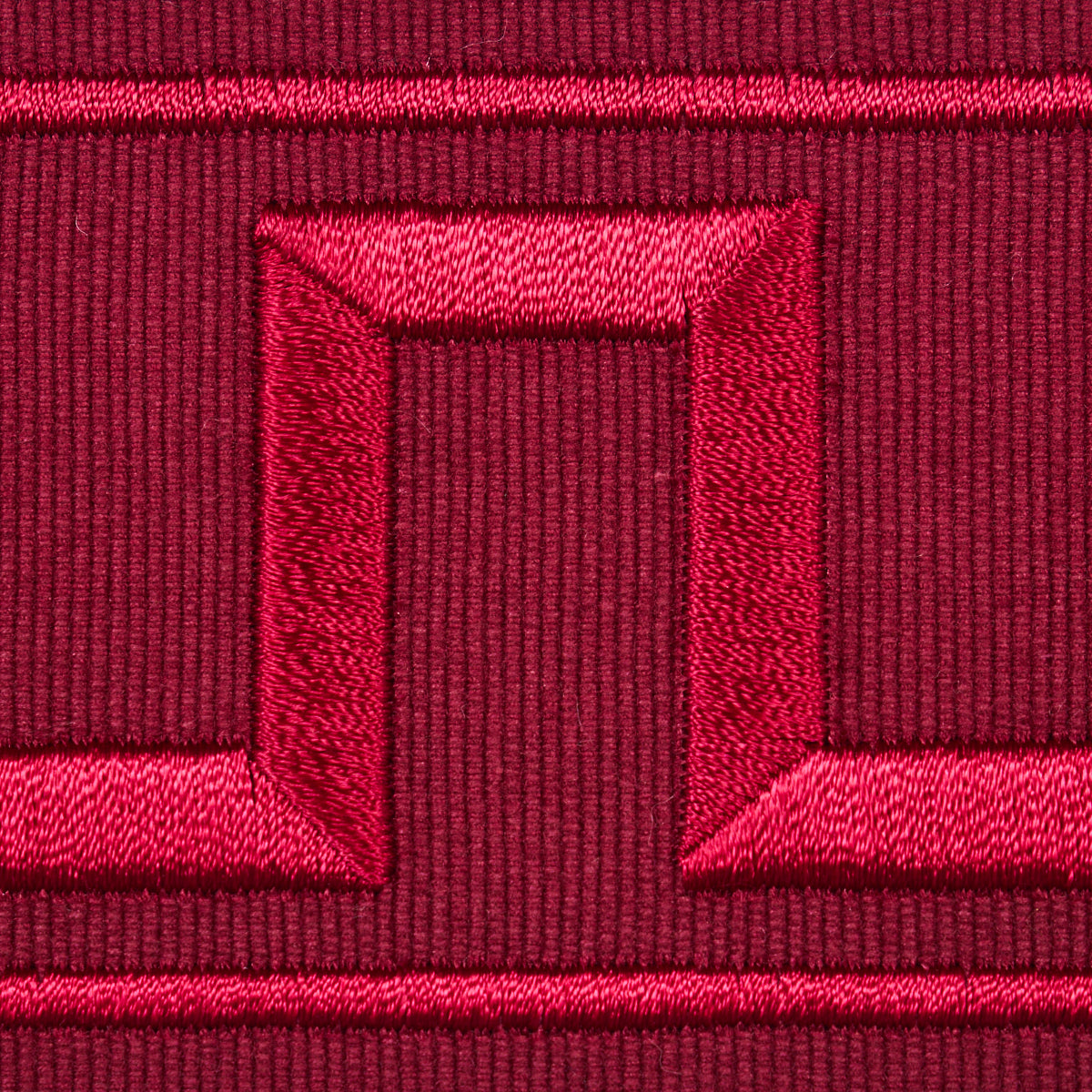 Schumacher Greek Key Embroidered Tape Burgundy Trim 70805