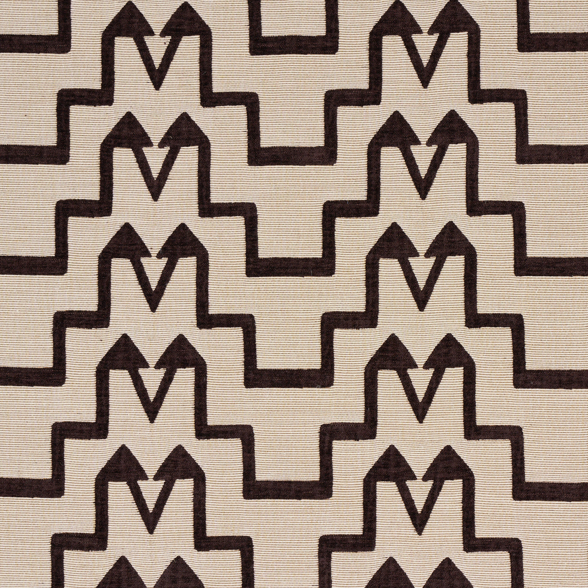 Schumacher Turkish Step Brown Fabric Sample 71244