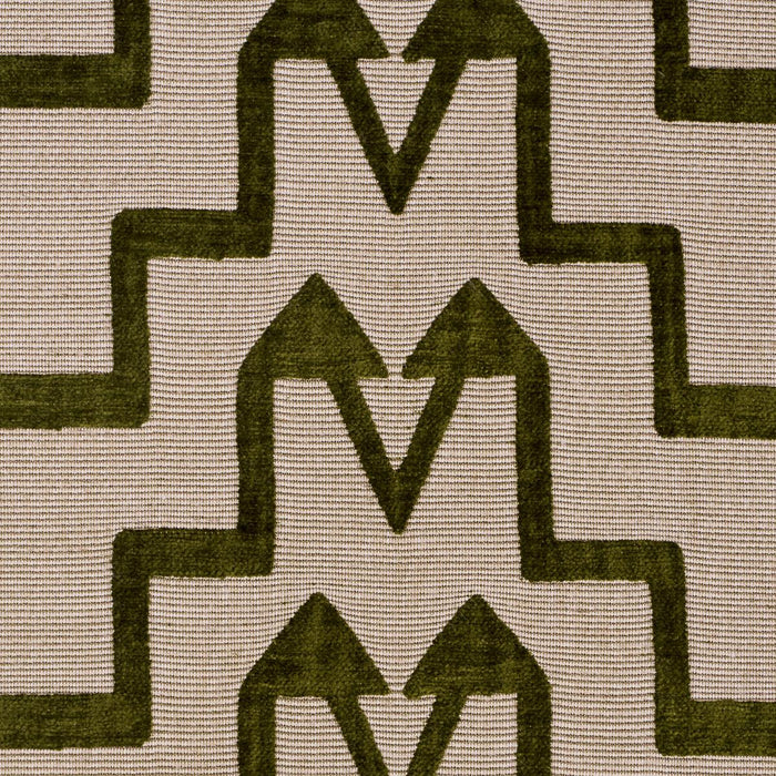 Schumacher Turkish Step Olive Fabric Sample 71246