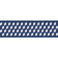 Schumacher Tumbling Blocks Tape Bleu Trim 71261