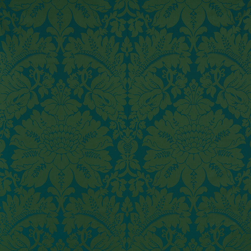 Schumacher Maggiore Damasco Emerald Fabric Sample 71281