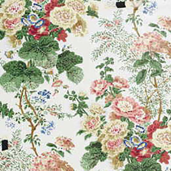 Lee Jofa Hollyhock Hdb White/Coral Fabric Sample 7128.LJ.0