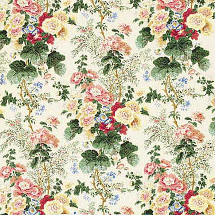 Lee Jofa Hollyhock Hdb White/Coral Fabric Sample 7129.LJ.0