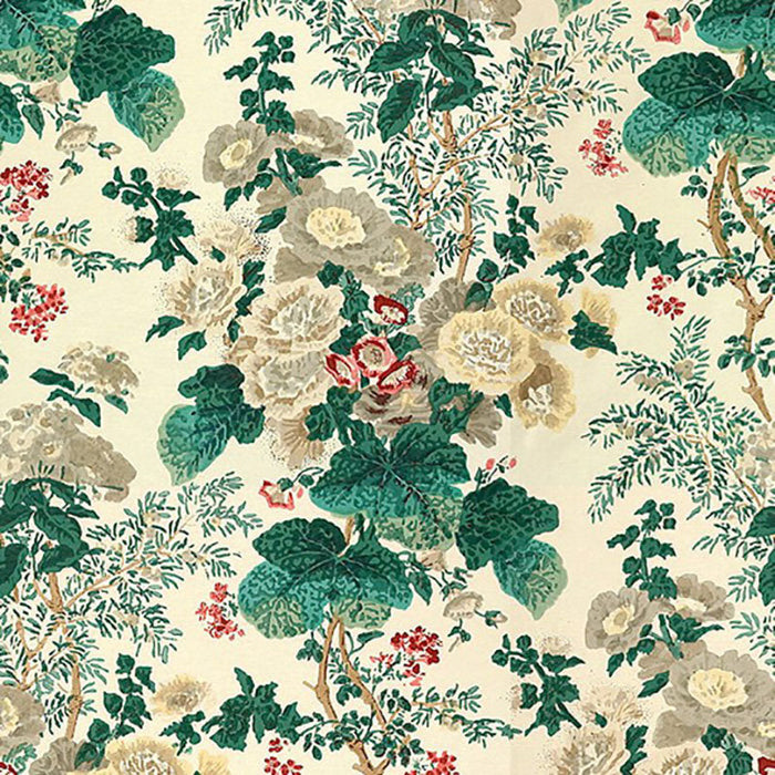 Lee Jofa Hollyhock Hdb White/Brown Fabric Sample 7135.LJ.0