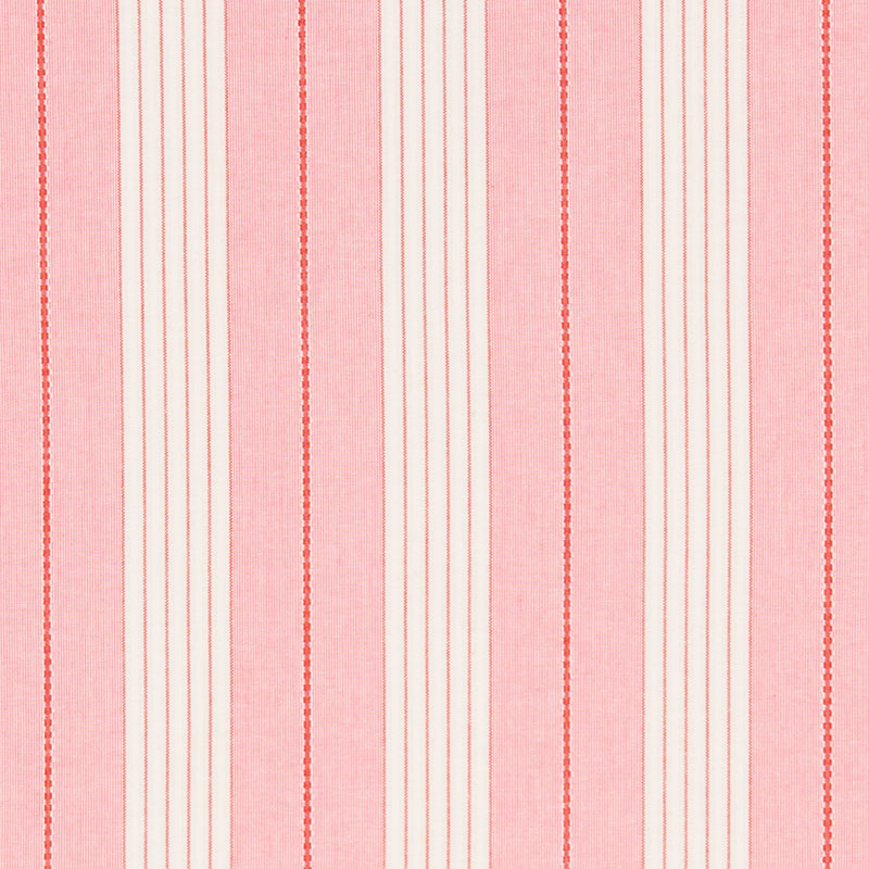 Schumacher Audrey Stripe Pink & Red Fabric Sample 71374