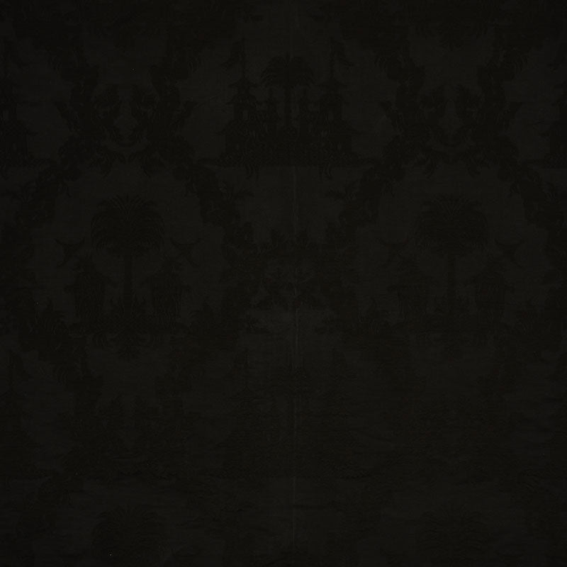 Schumacher Chinoiserie Royale Black Fabric Sample 71833