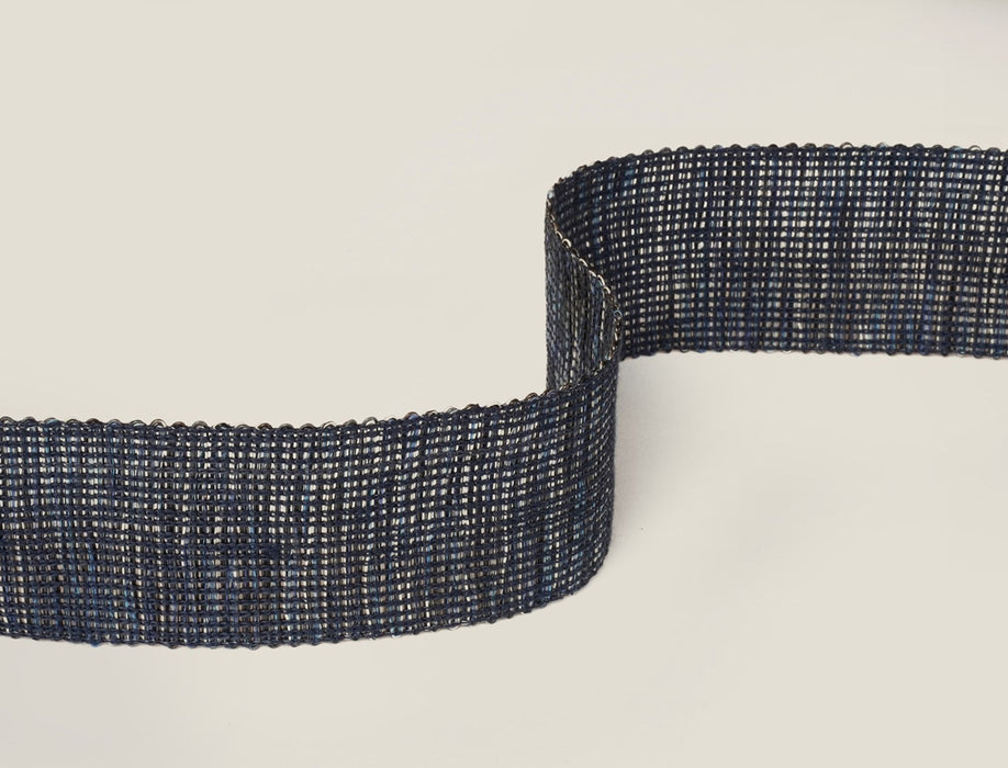 Jim Thompson Lan Na Court Linen Braid  Indigo Trim Sample JT030036006