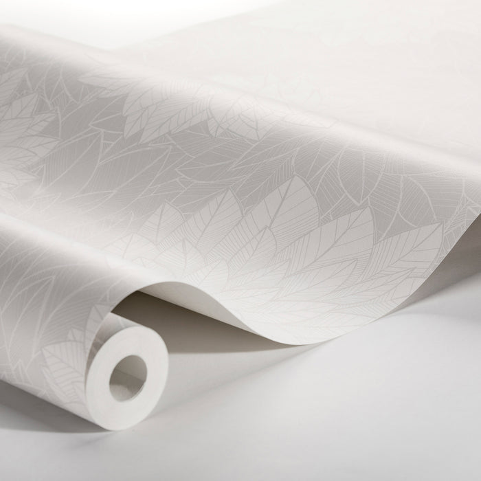 Schumacher Foliage White Wallpaper Sample 7186