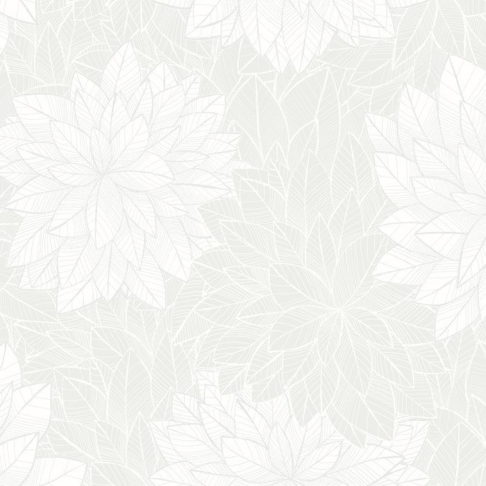 Schumacher Foliage White Wallpaper Sample 7186