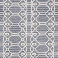 Schumacher Ziz Embroidery Blue Fabric 71930