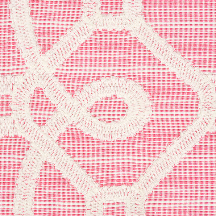Schumacher Ziz Embroidery Pink Fabric Sample 71935
