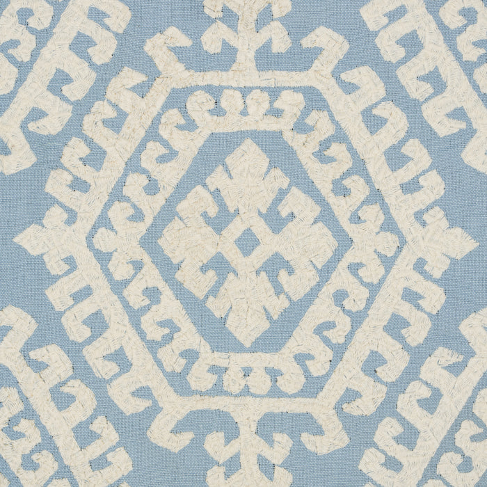 Schumacher Omar Embroidery Sky Fabric 71945