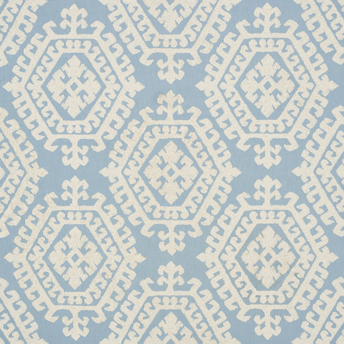 Schumacher Omar Embroidery Sky Fabric 71945