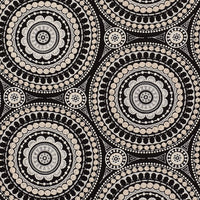 Schumacher Idris Embroidery Black & Ivory Fabric 71953
