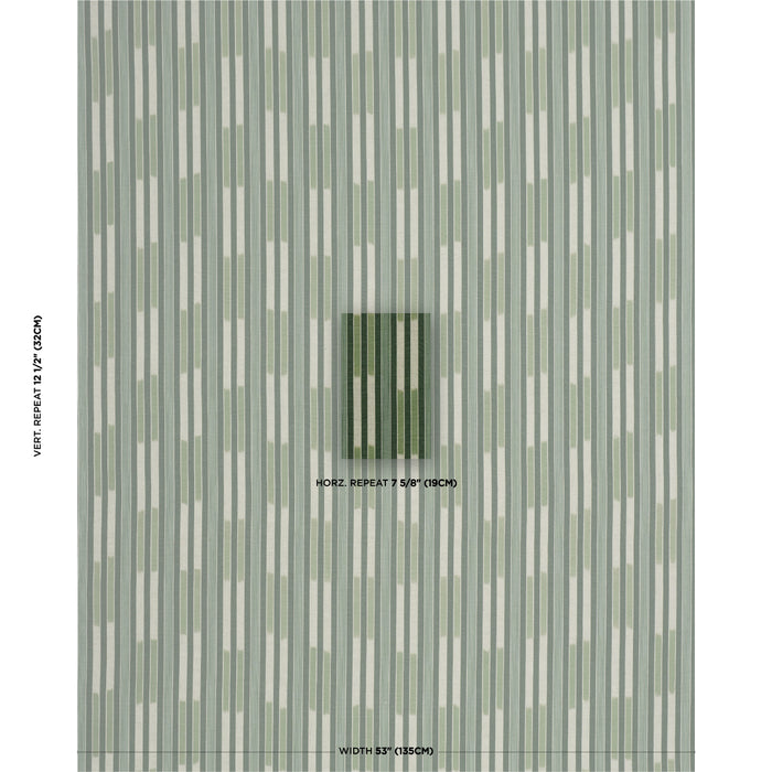 Schumacher Cusco Ikat Green Fabric Sample 71973