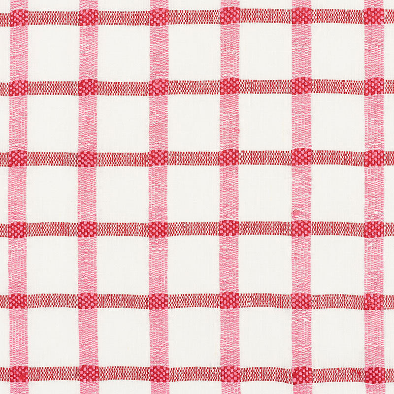 Schumacher Pauline Check Casement Rose Fabric Sample 72072