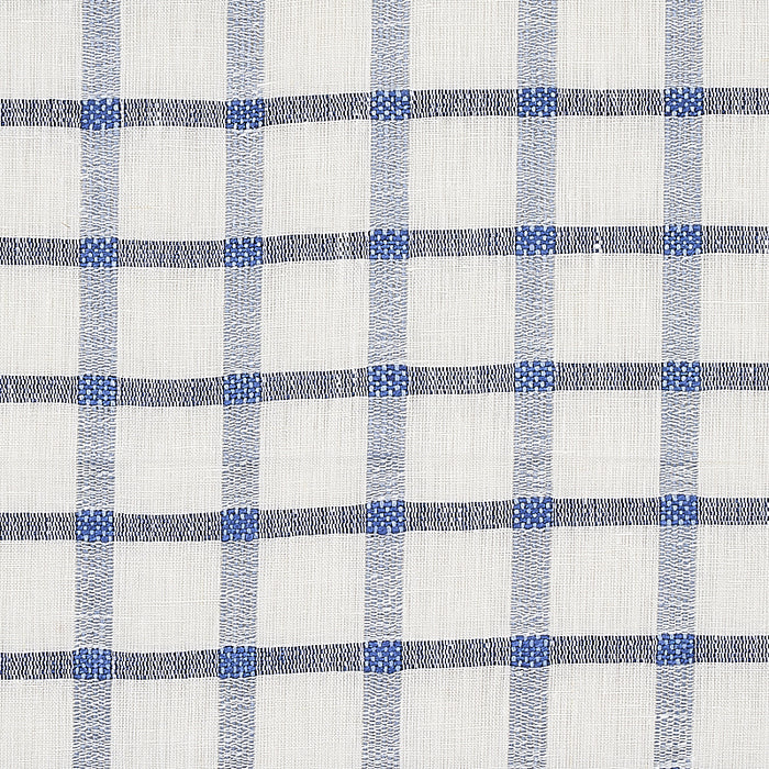 Schumacher Pauline Check Casement Blue Fabric Sample 72075