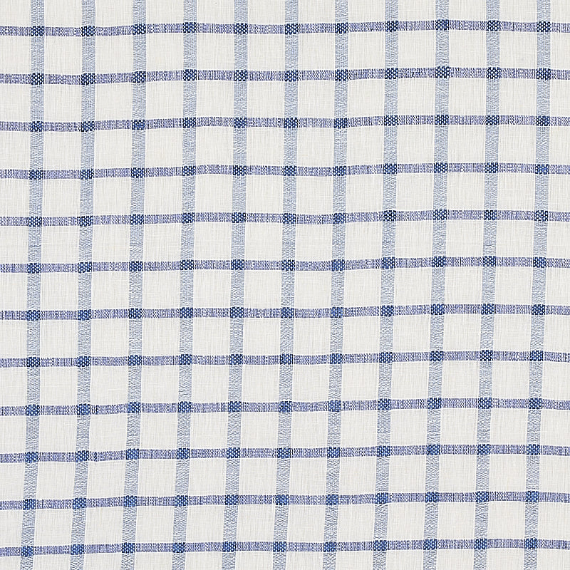 Schumacher Pauline Check Casement Blue Fabric Sample 72075