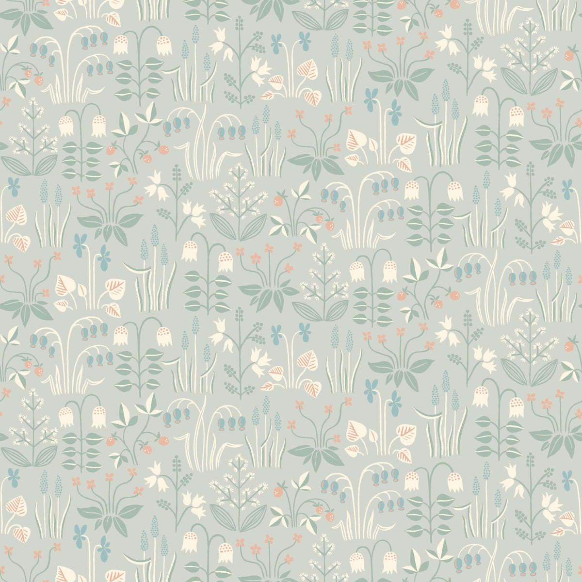 Schumacher Strawberry Field Dove Wallpaper Sample 7216