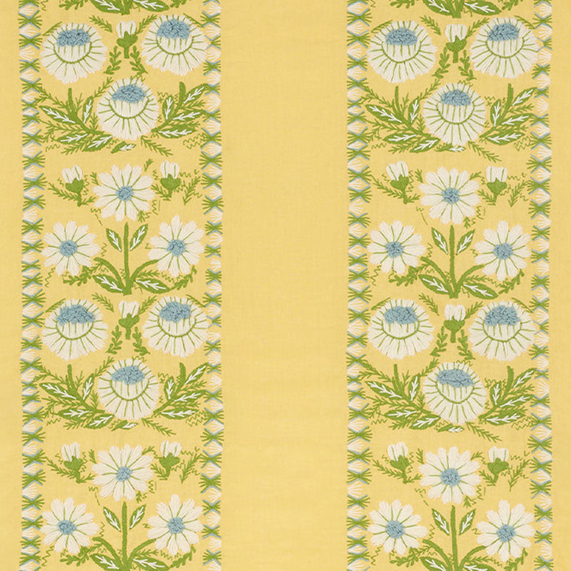 Schumacher Marguerite Embroidery Buttercup Fabric Sample 72333