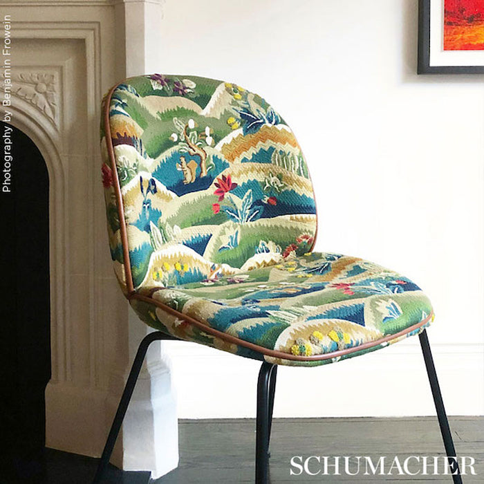 Schumacher Gerry Embroidery Document Fabric 72450