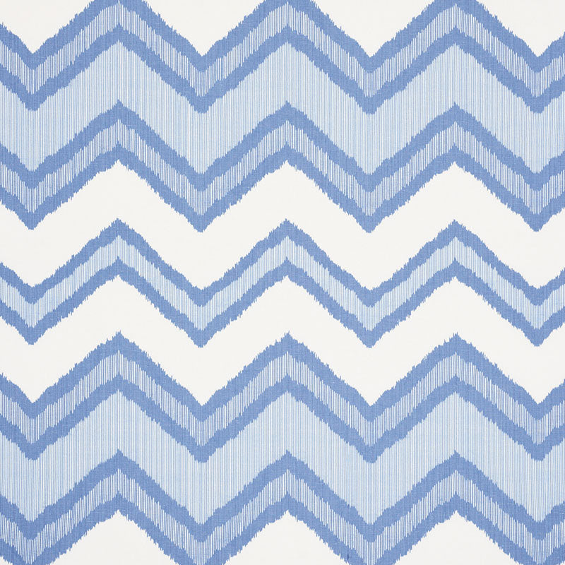 Schumacher Chevron Ikat Blue Fabric Sample 72630
