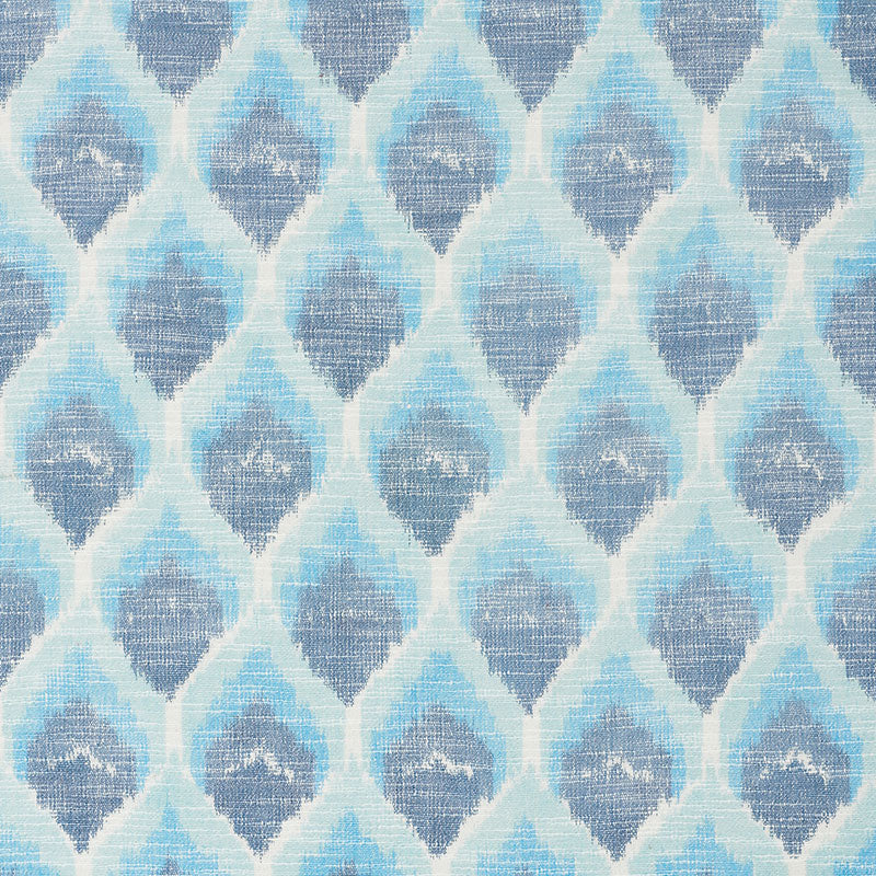 Schumacher Odisha Ikat Blues Fabric Sample 72641