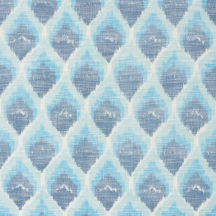 Schumacher Odisha Ikat Blues Fabric Sample 72641