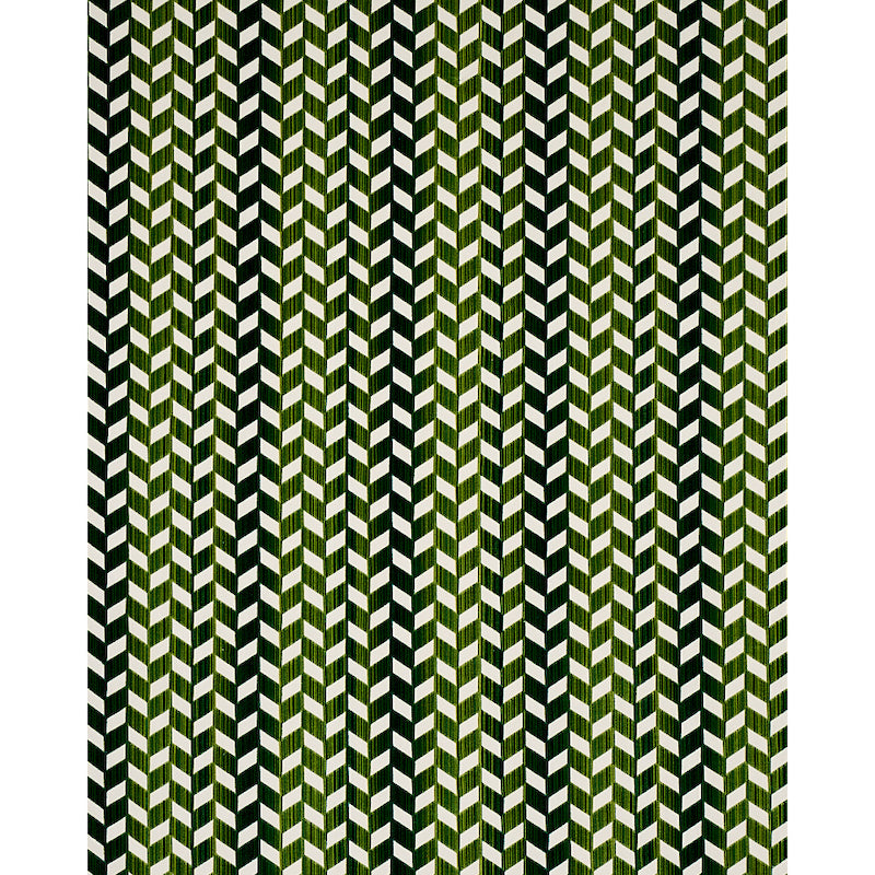 Schumacher Chevron Strie Velvet Emerald Fabric 72814