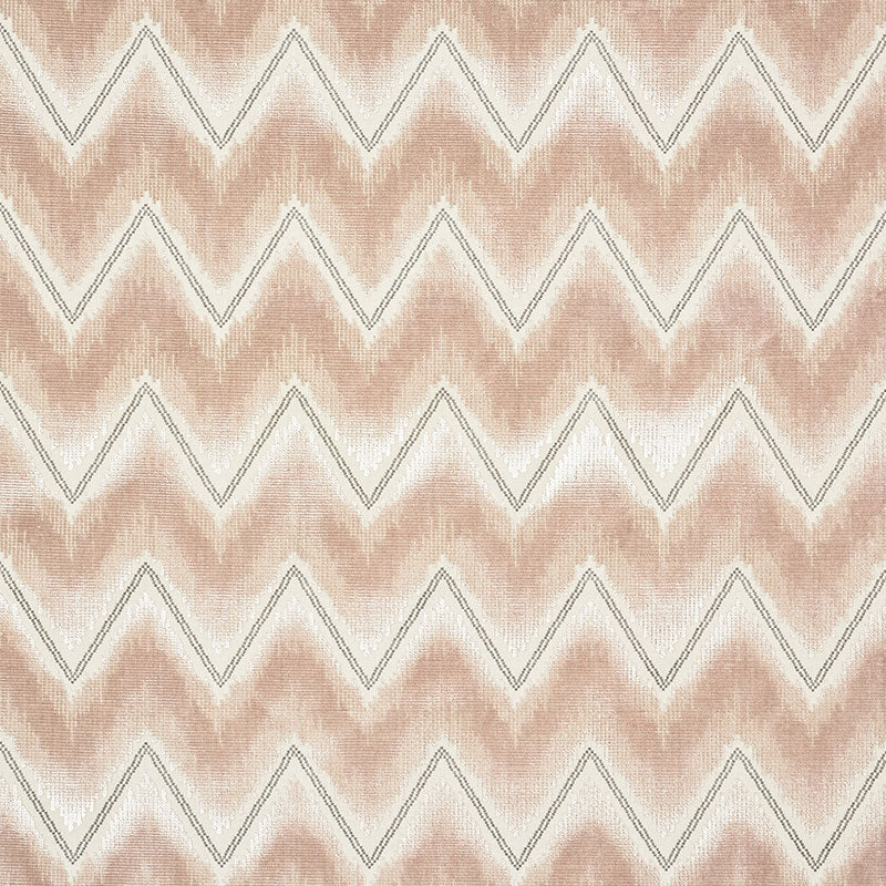 Schumacher Chevron Velvet Blush Fabric 72840