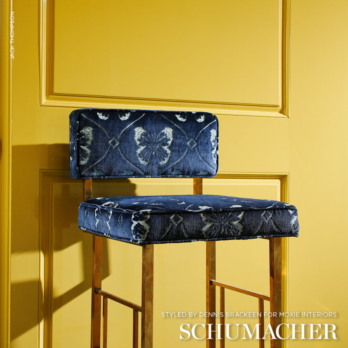 Schumacher Papillon Velvet Sapphire Fabric 72962