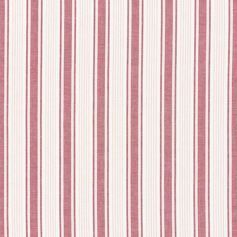 Schumacher Ojai Stripe Red Fabric Sample 73004