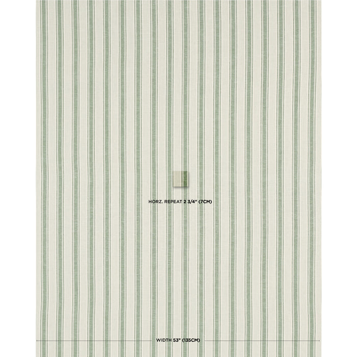 Schumacher Ojai Stripe Leaf Green Fabric 73005