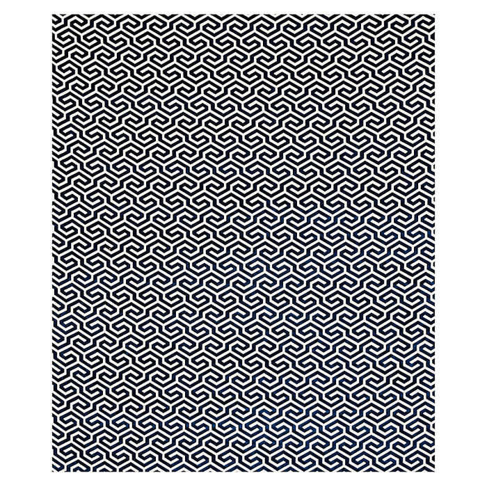 Schumacher Ming Fret Velvet Navy Fabric 73106